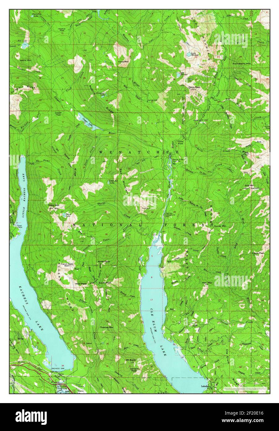 Kachess Lake, Washington, map 1961, 162500, United States of America