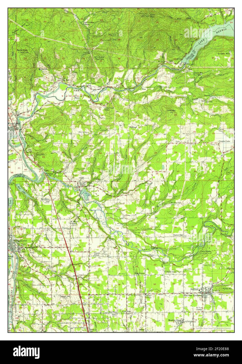 La Center, Washington, map 1954, 162500, United States of America by