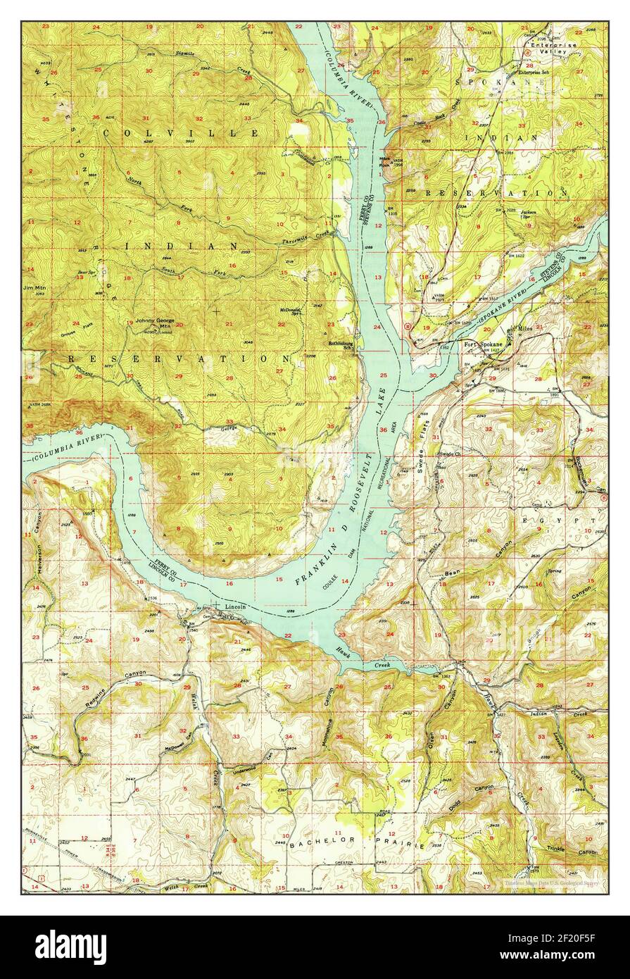 Lincoln, Washington, map 1950, 1:62500, United States of America by ...