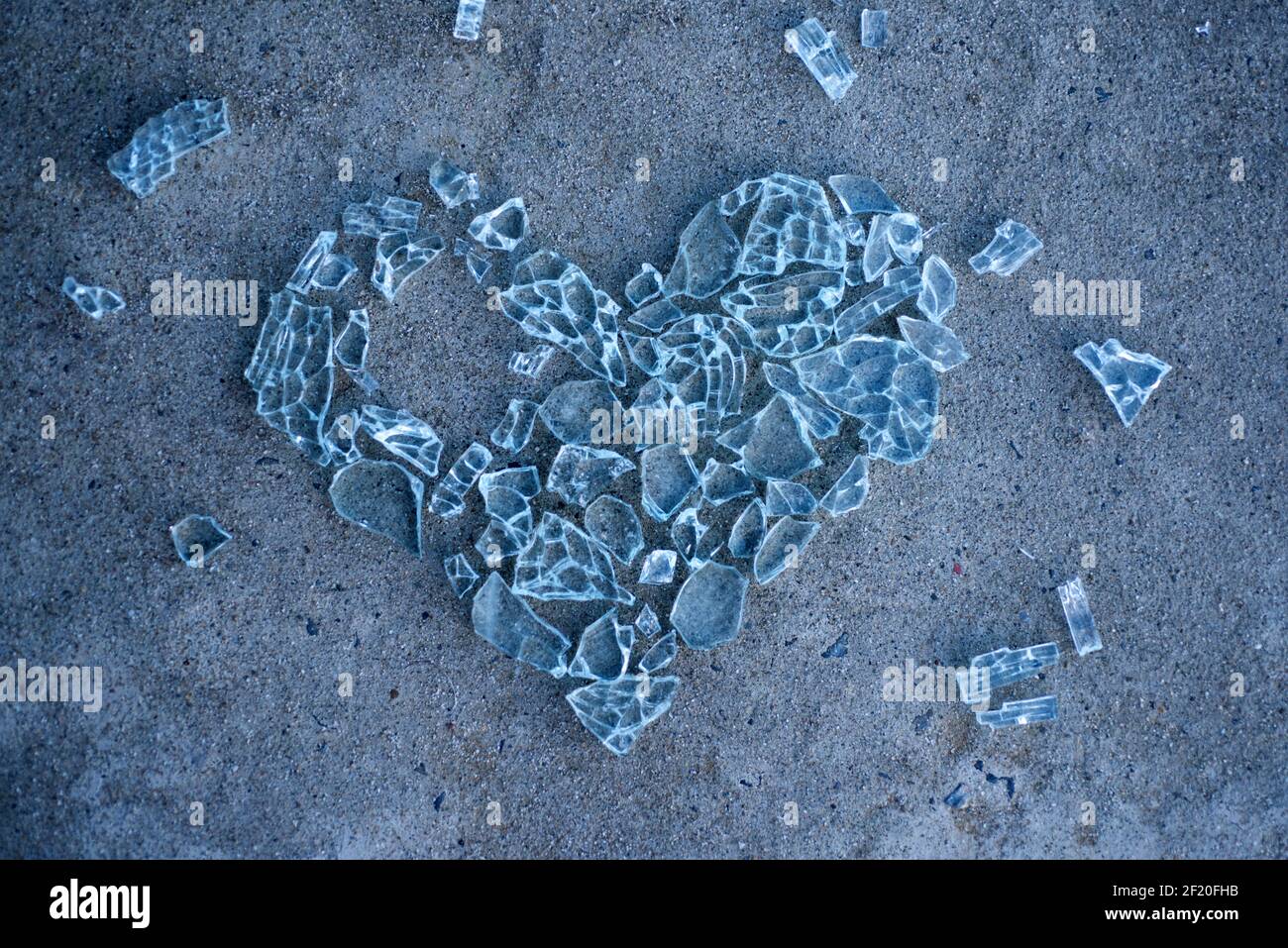Cracked heart. Broken love concept. Heart made from glass. Heart-shape. Without piece heart. Stock Photo