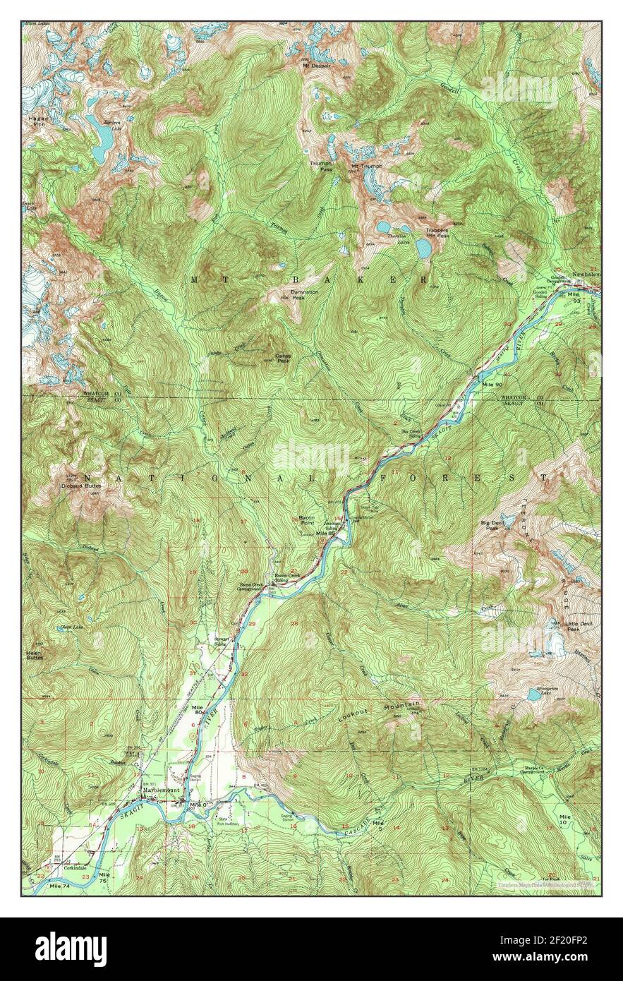 Marblemount, Washington, map 1953, 162500, United States of America by