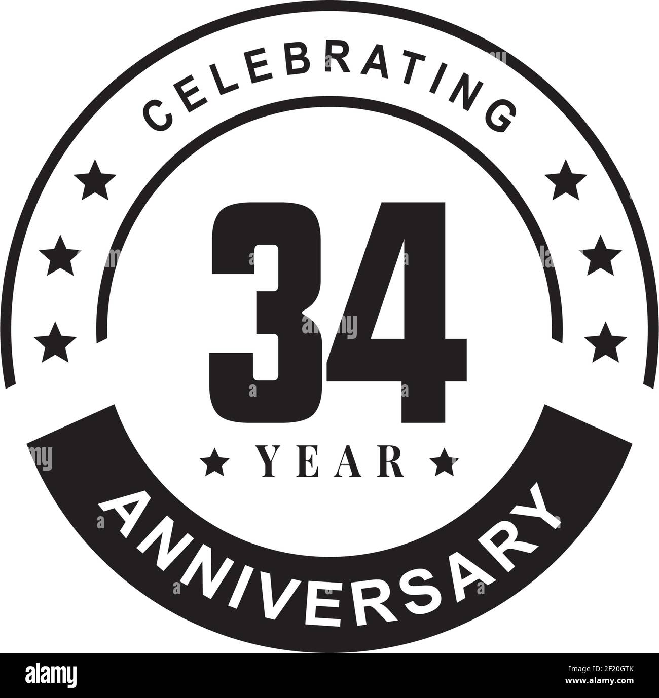 34 birthday logo hi-res stock photography and images - Alamy