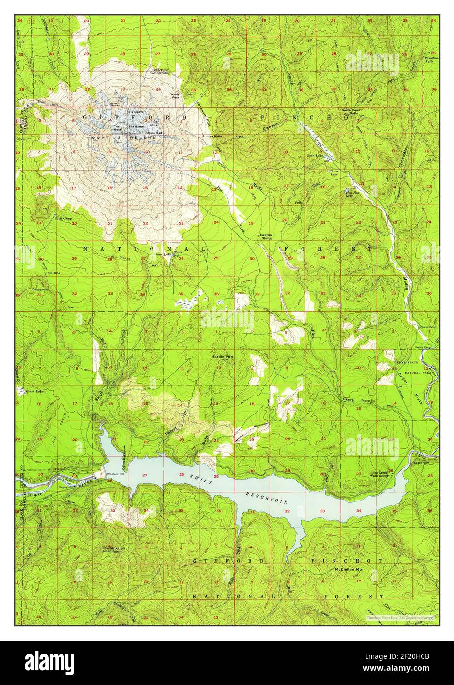 Mount Saint Helens Map - Mt St Helens Washington Map 1958 162500 United States Of America By Timeless Maps Data Us Geological Survey 2F20HCB