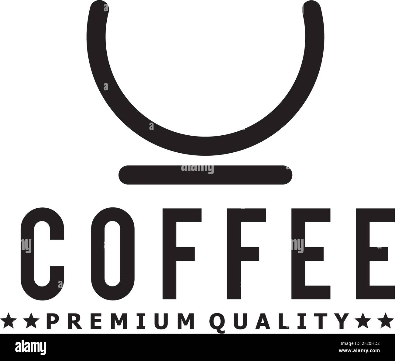 Coffee shop logo with simple line cup design template Stock Vector