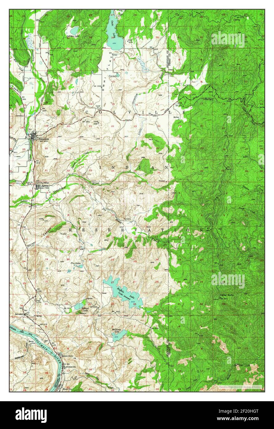 Nespelem, Washington, map 1950, 162500, United States of America by