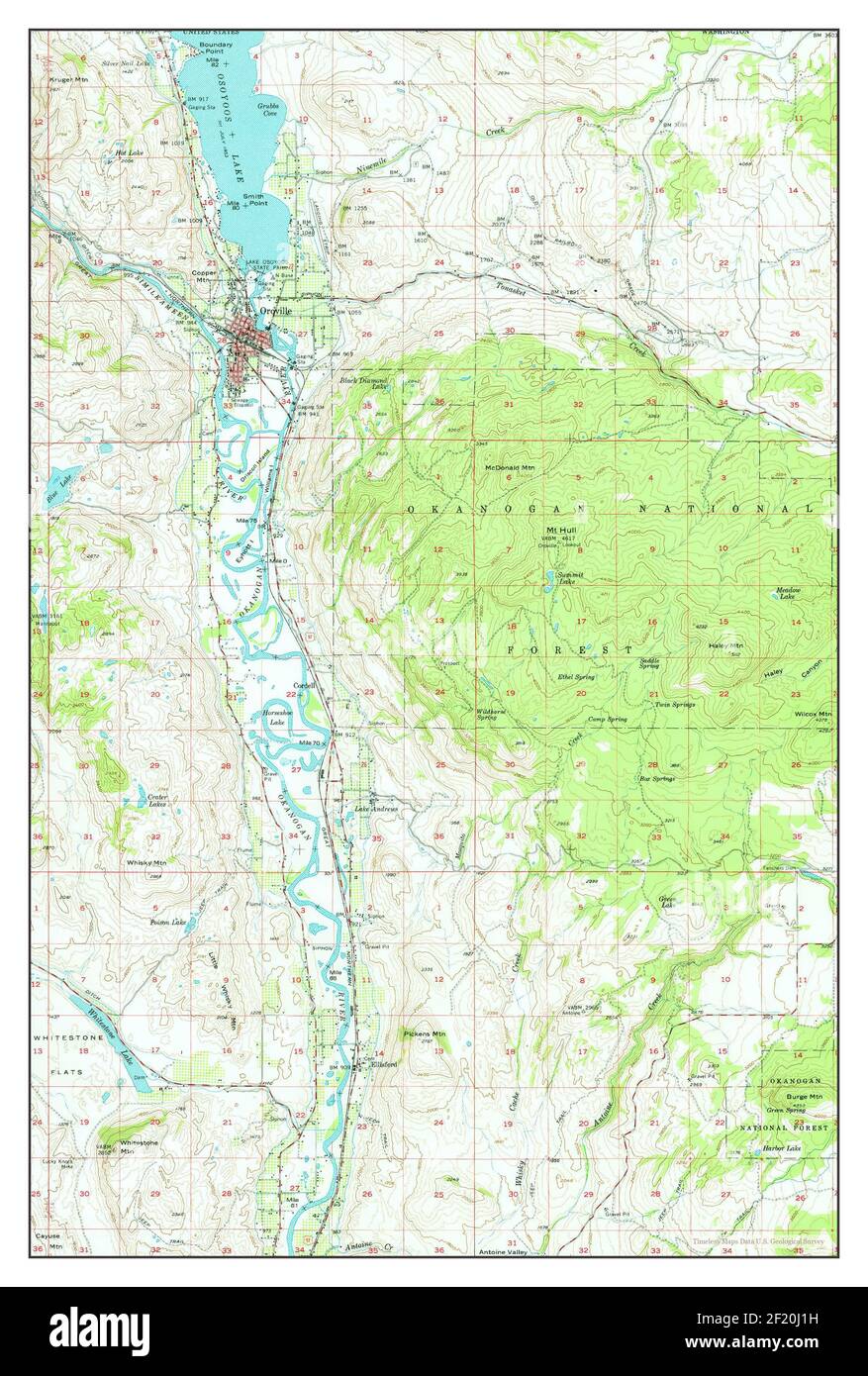 Oroville, Washington, map 1957, 162500, United States of America by