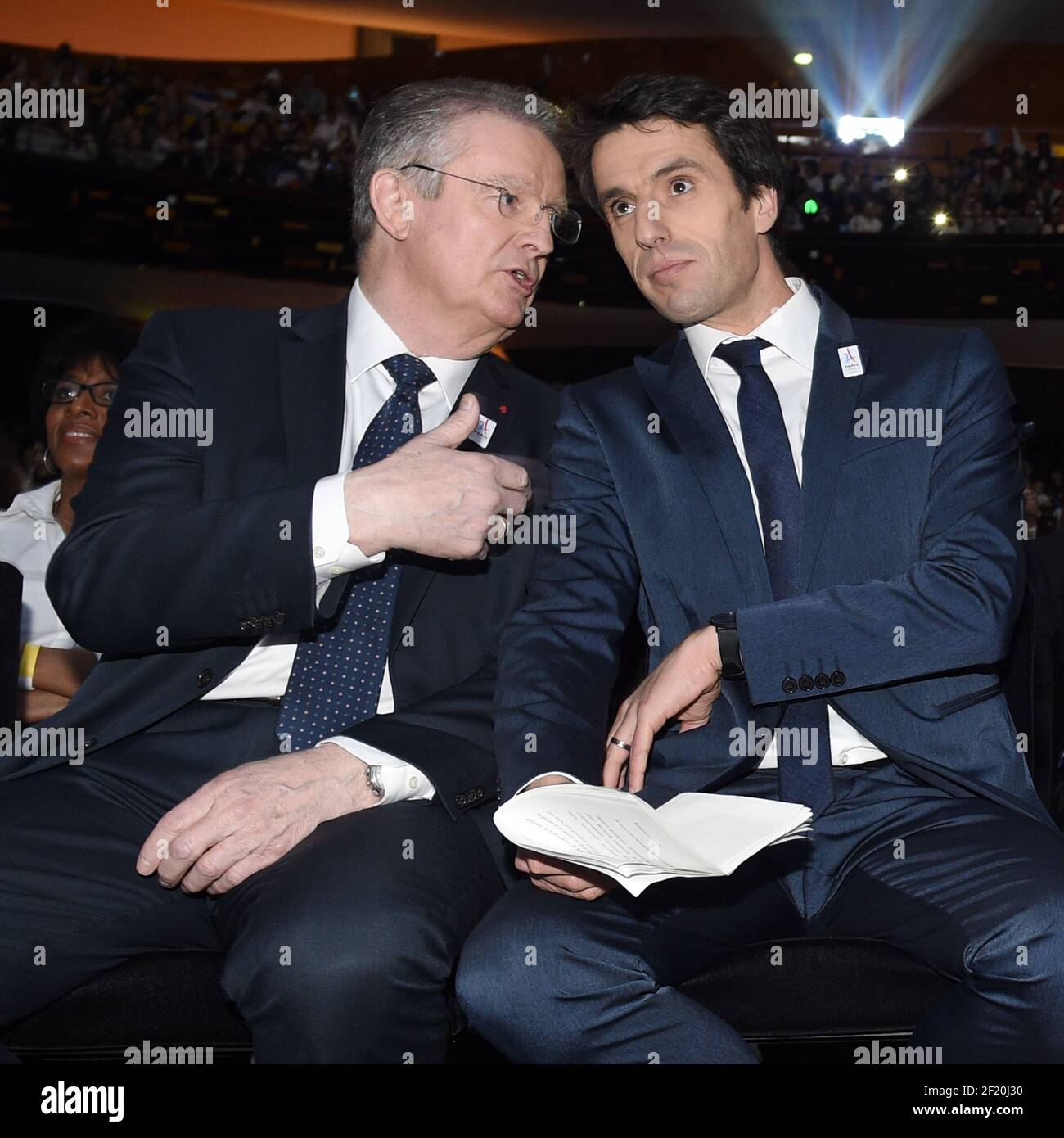 The Co Presidents Bernard Lapasset And Tony Estanguet During A File Presentation Paris 24 In Paris On February 17 16 The Race To Host The 24 Olympic Games Gets Underway In Earnest