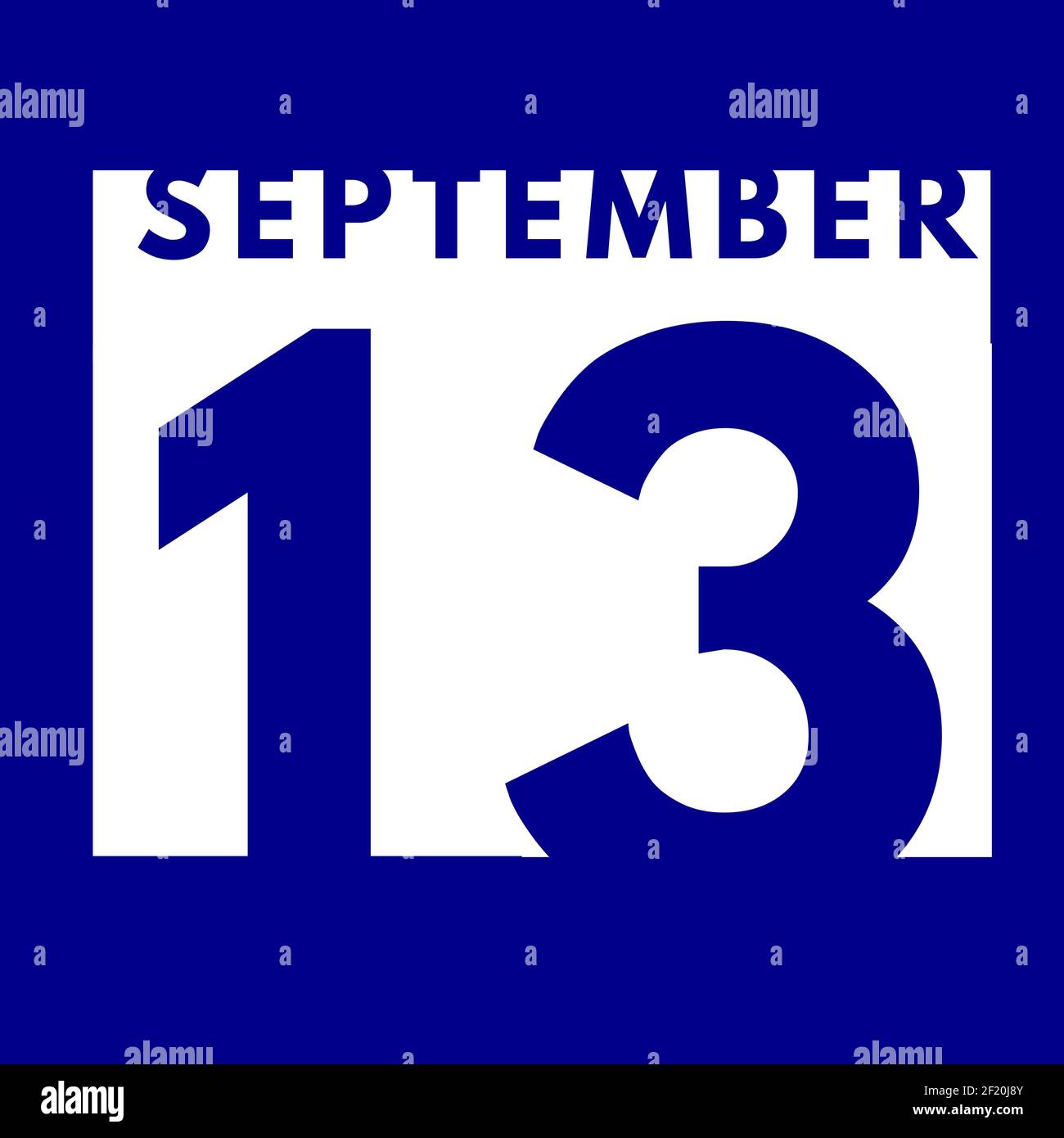 September 13 . flat modern daily calendar icon .date ,day, month