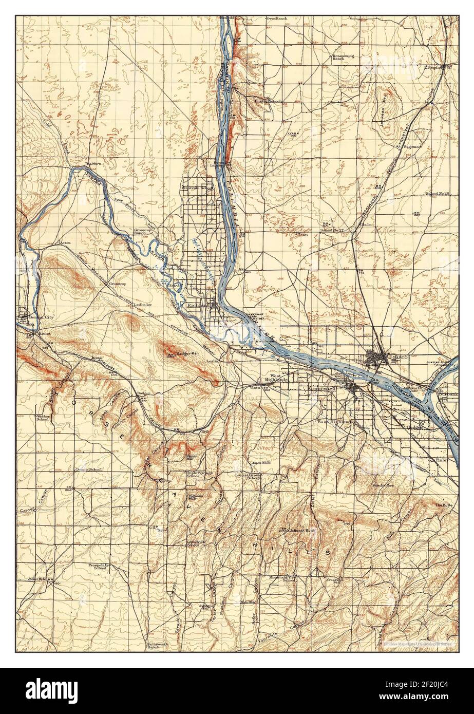 Pasco, Washington, map 1917, 1125000, United States of America by Timeless Maps, data U.S