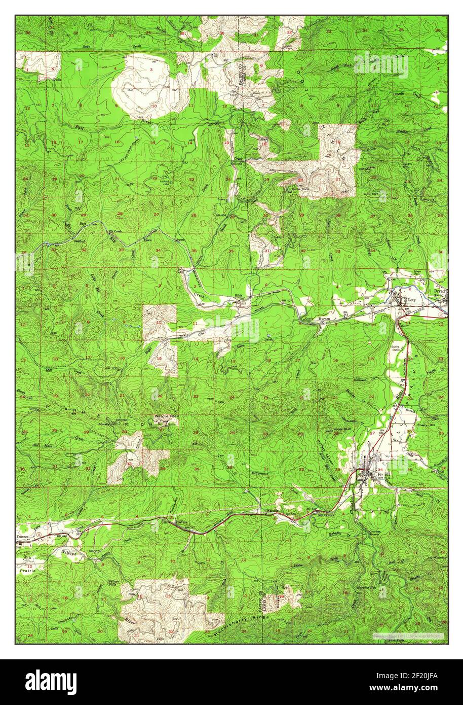 Pe Ell, Washington, map 1953, 162500, United States of America by