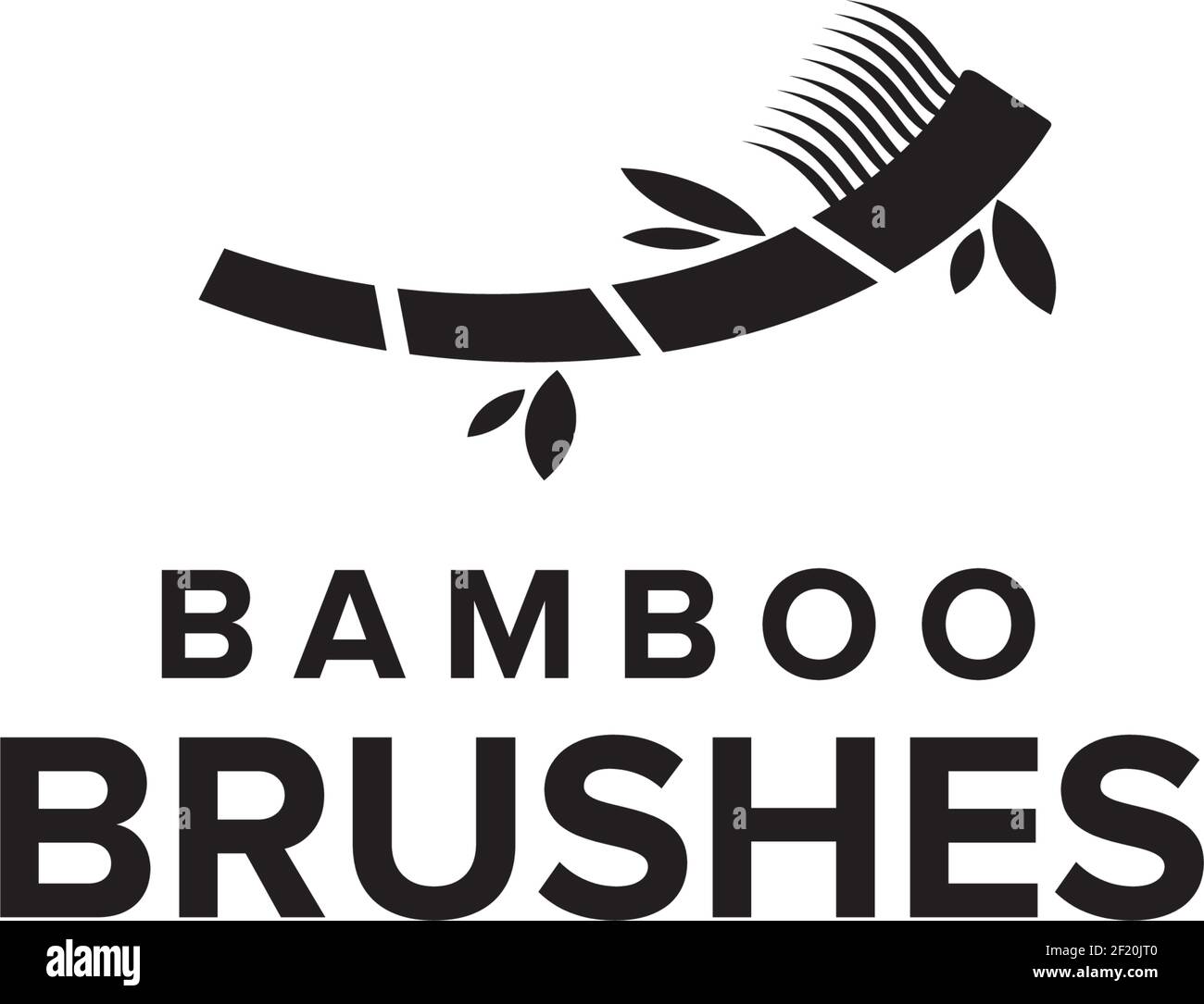 Bamboo teeth brush logo design vector template Stock Vector