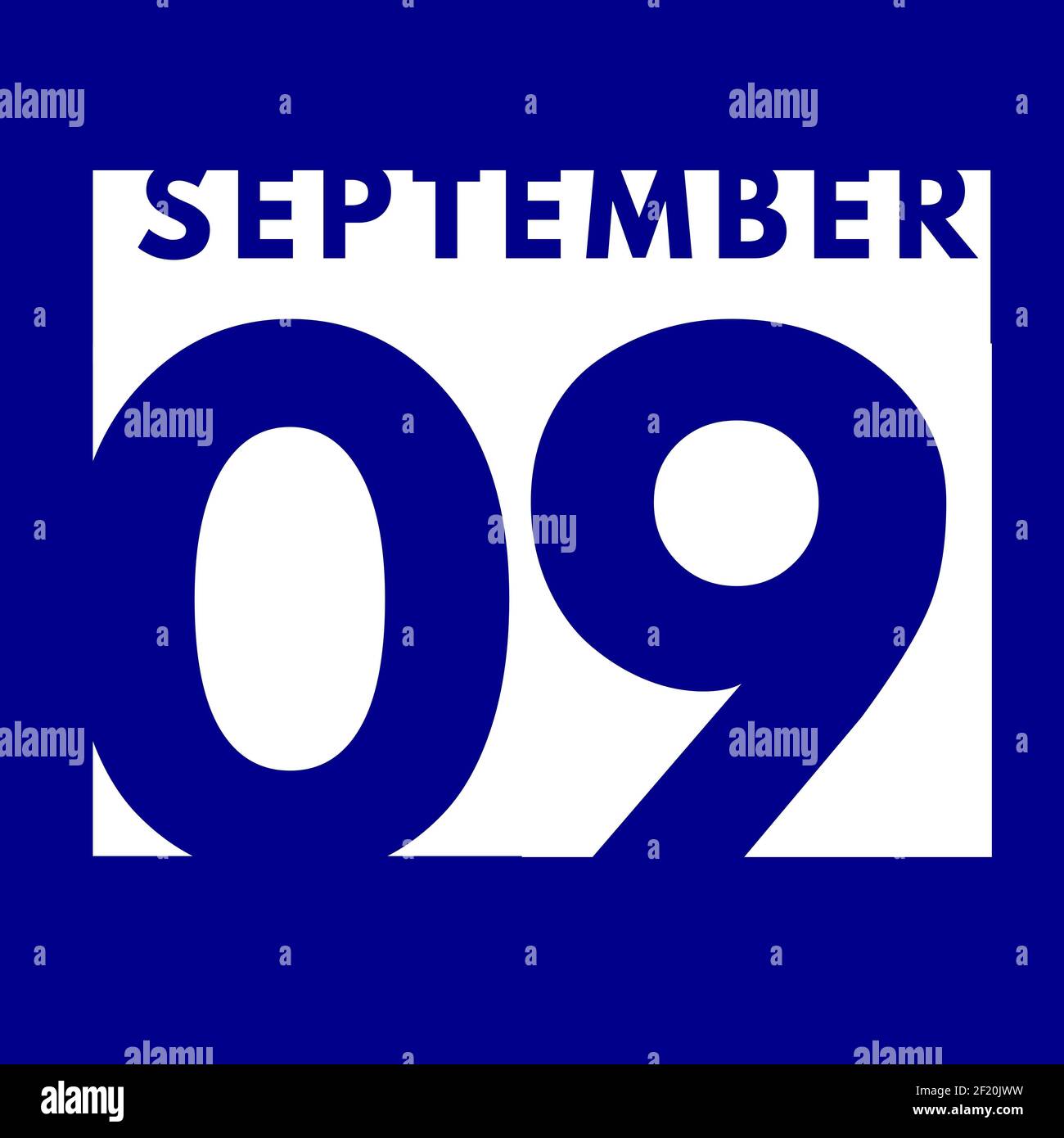 September 9 . flat modern daily calendar icon .date ,day, month ...