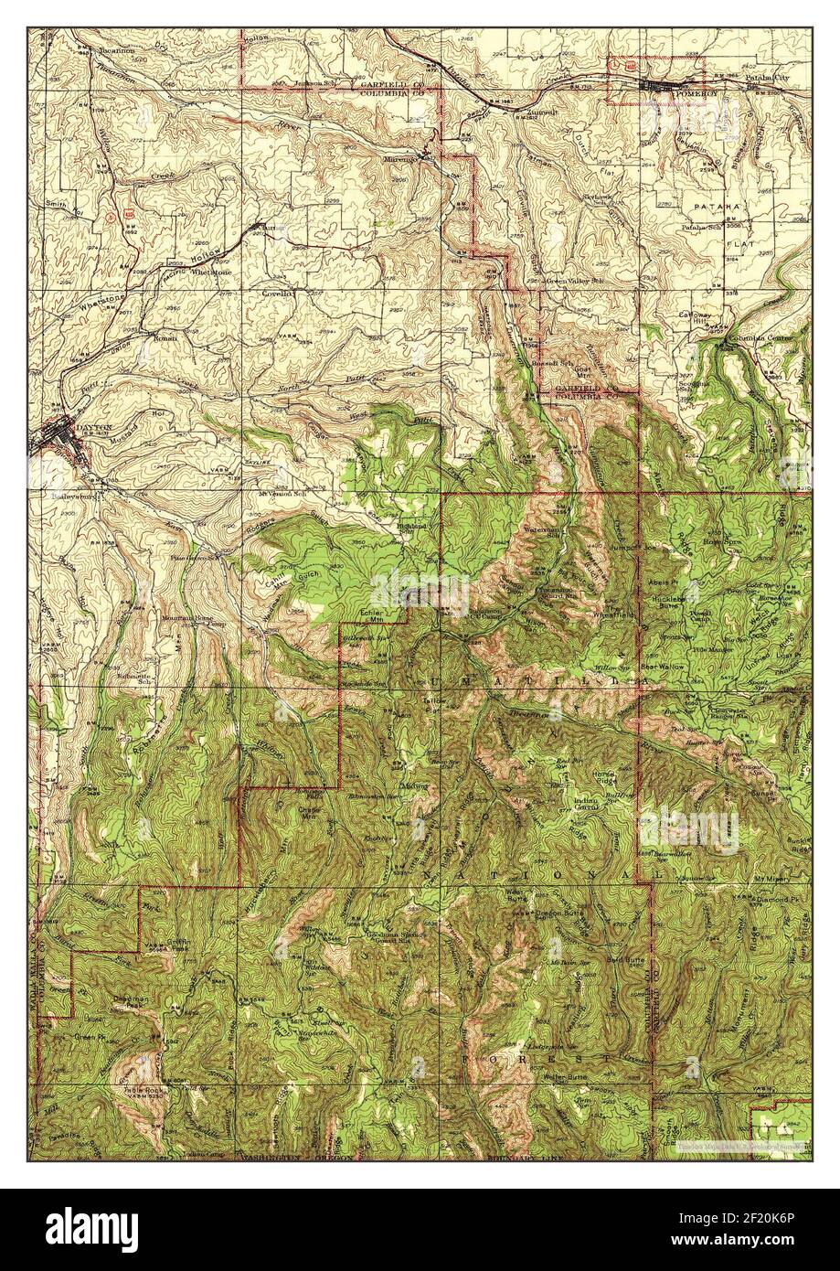 Pomeroy, Washington, map 1942, 1125000, United States of America by