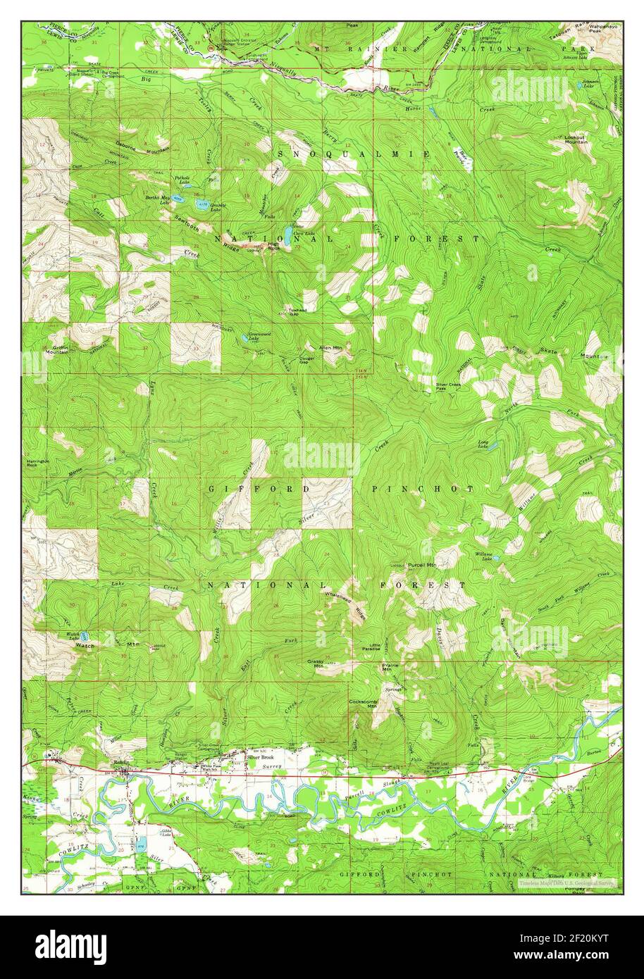 Randle, Washington, map 1962, 1:62500, United States of America by Timeless Maps, data U.S. Geological Survey Stock Photo