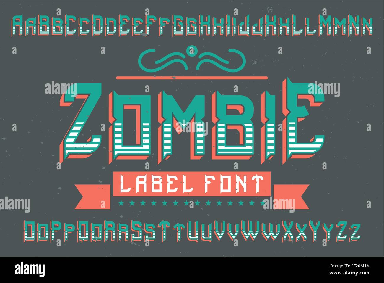 Original label typeface named '