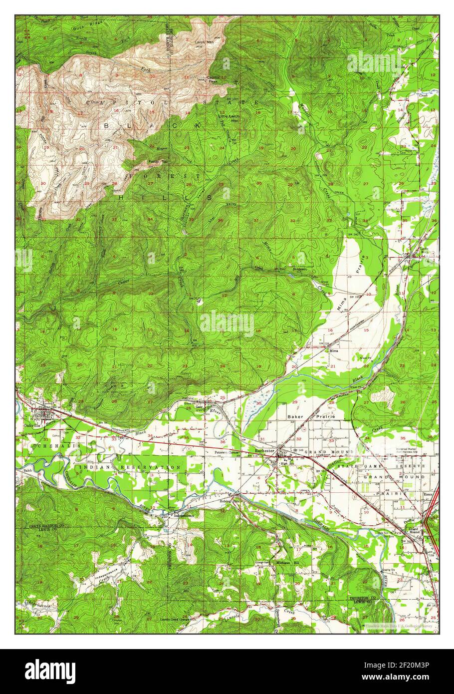 Rochester, Washington, map 1953, 162500, United States of America by Timeless Maps, data U.S