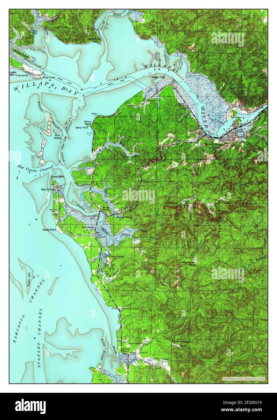 South Bend, Washington, map 1938, 162500, United States of America by
