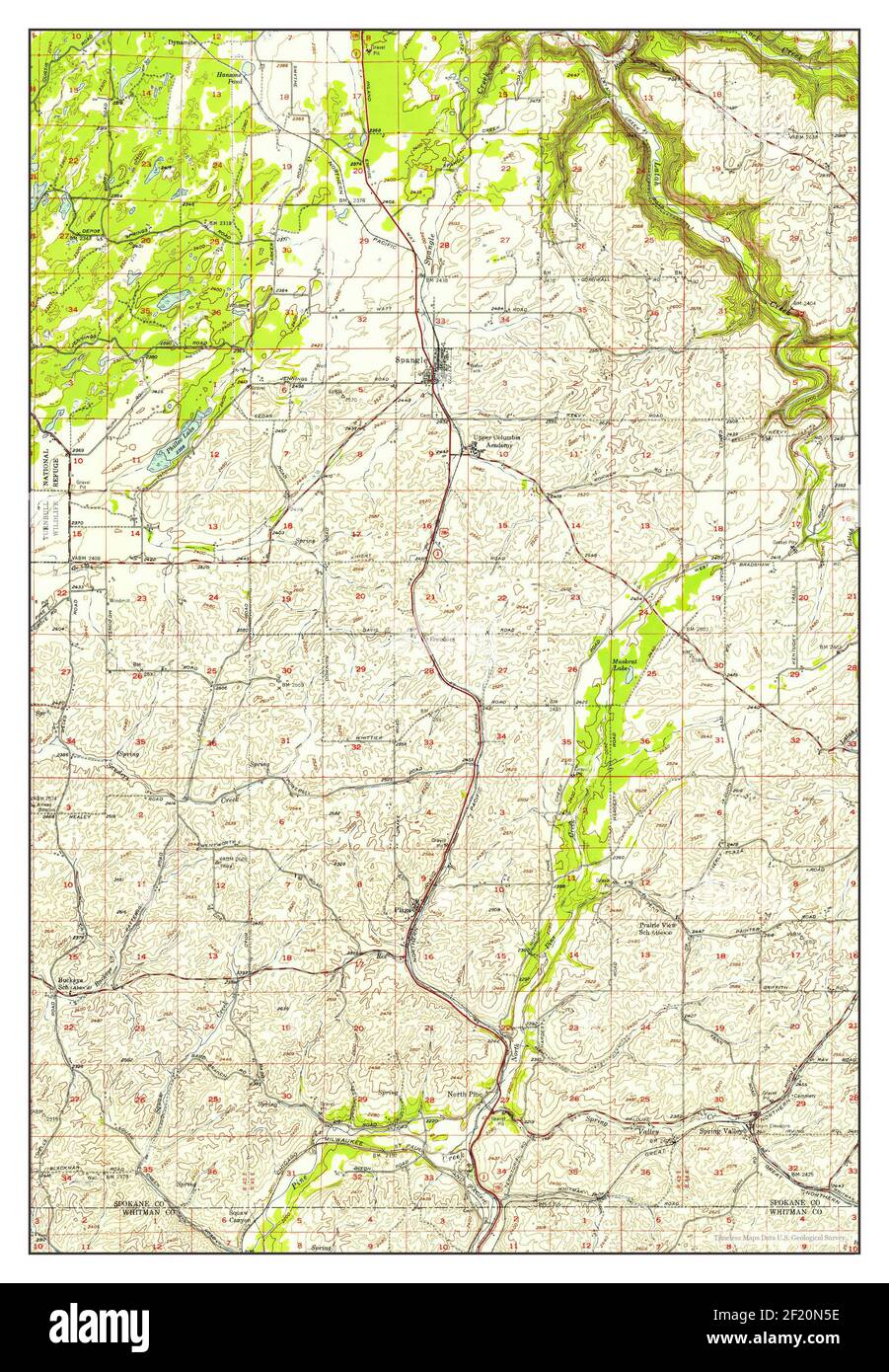 Map of spangle washington Cut Out Stock Images & Pictures Alamy