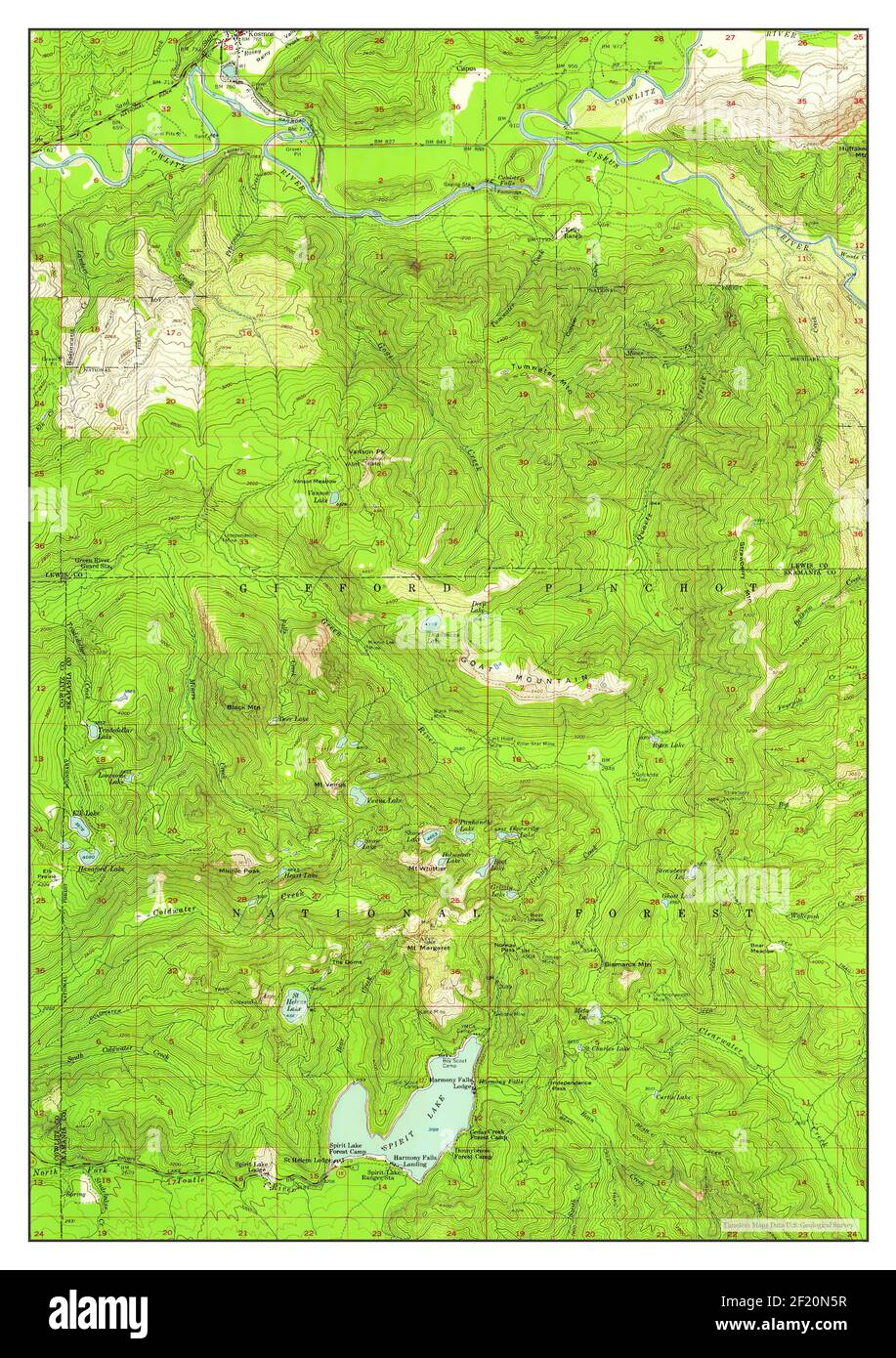 Spirit Lake, Washington, map 1957, 1:62500, United States of America by ...