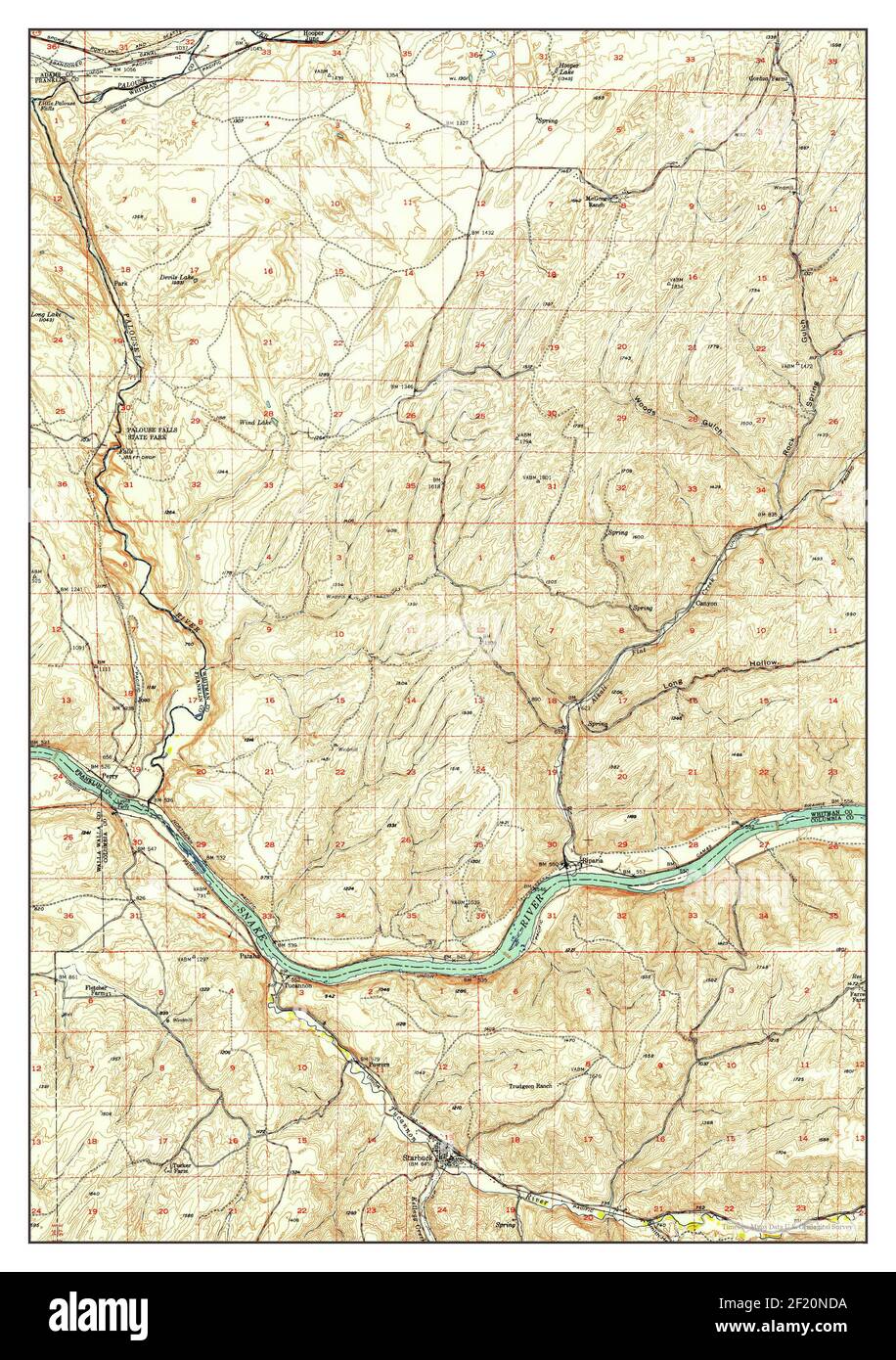Starbuck, Washington, map 1950, 162500, United States of America by
