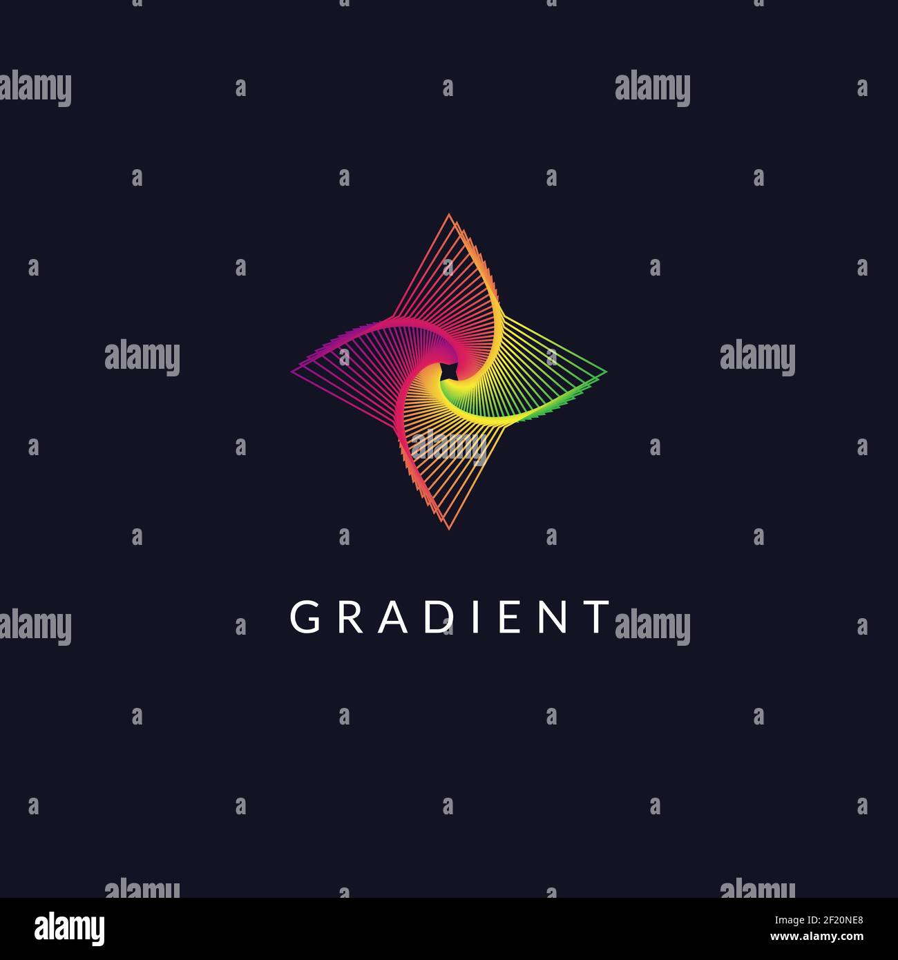 Geometric line art minimal logo design, gradient shapes and abstract ...