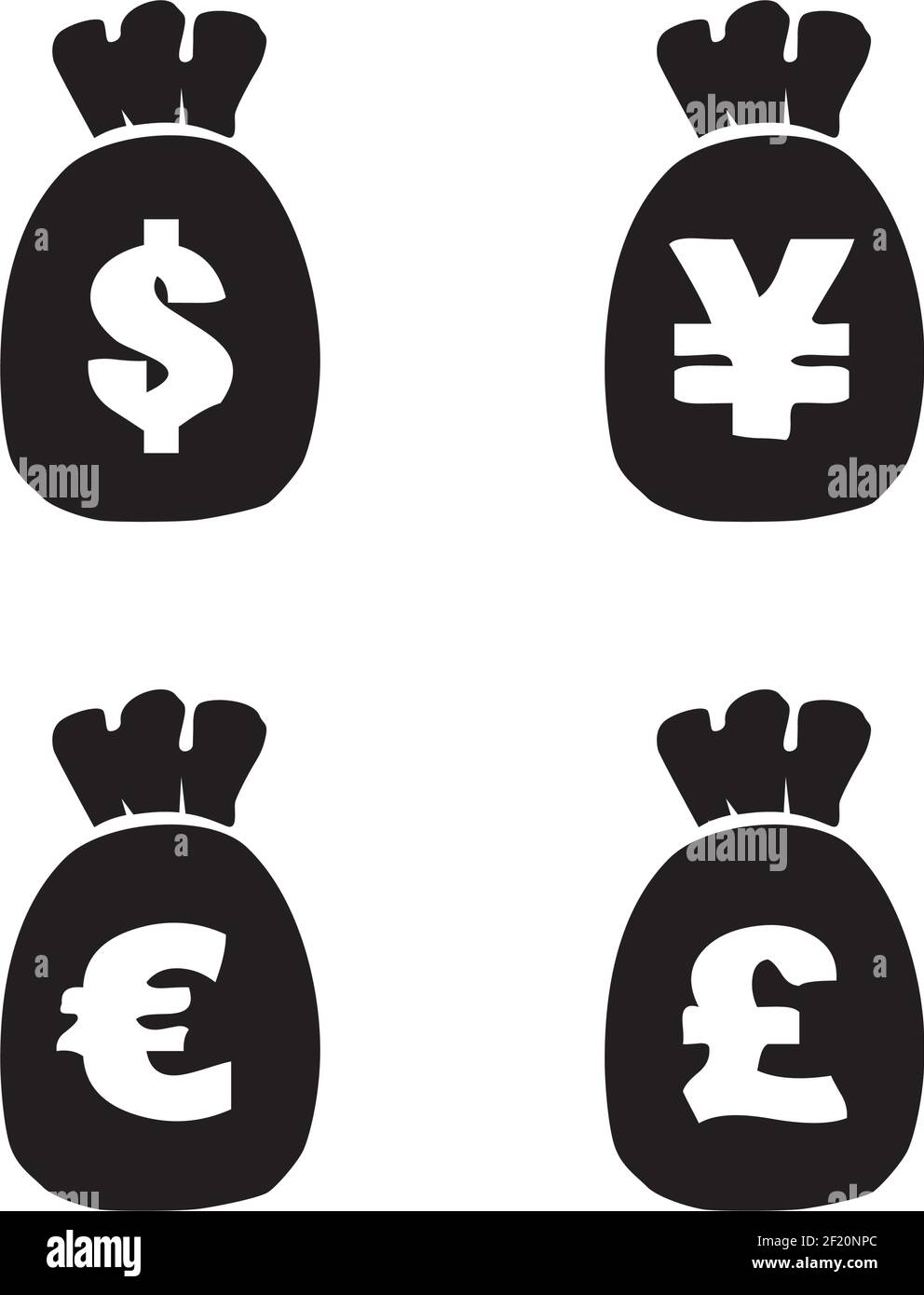 Money sack icon in black logo design vector template Stock Vector
