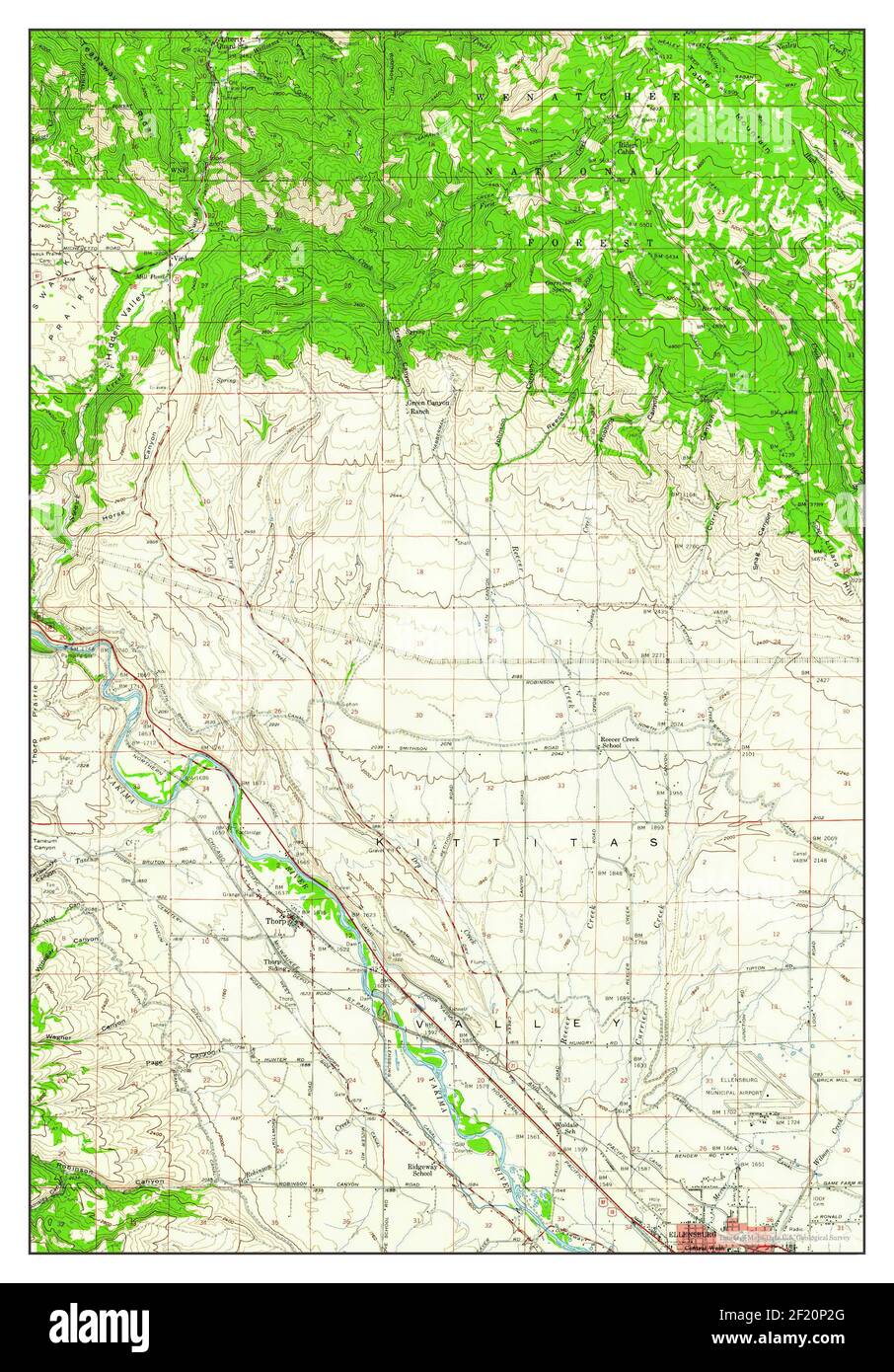 Thorp, Washington, map 1958, 162500, United States of America by