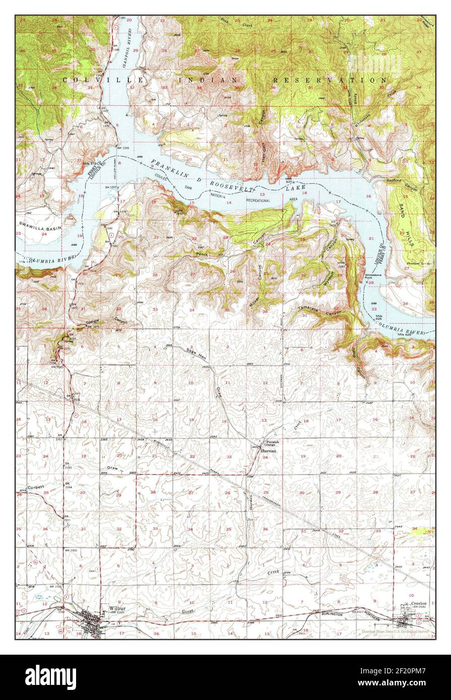 Wilbur, Washington, map 1948, 162500, United States of America by