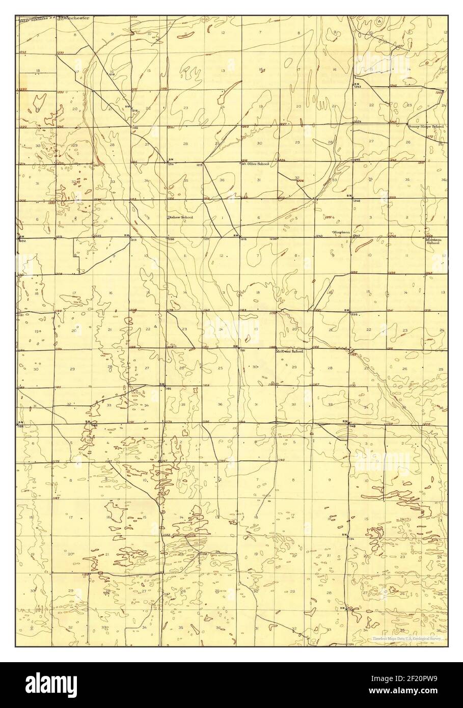 Winchester, Washington, map 1910, 1:62500, United States of America by Timeless Maps, data U.S. Geological Survey Stock Photo
