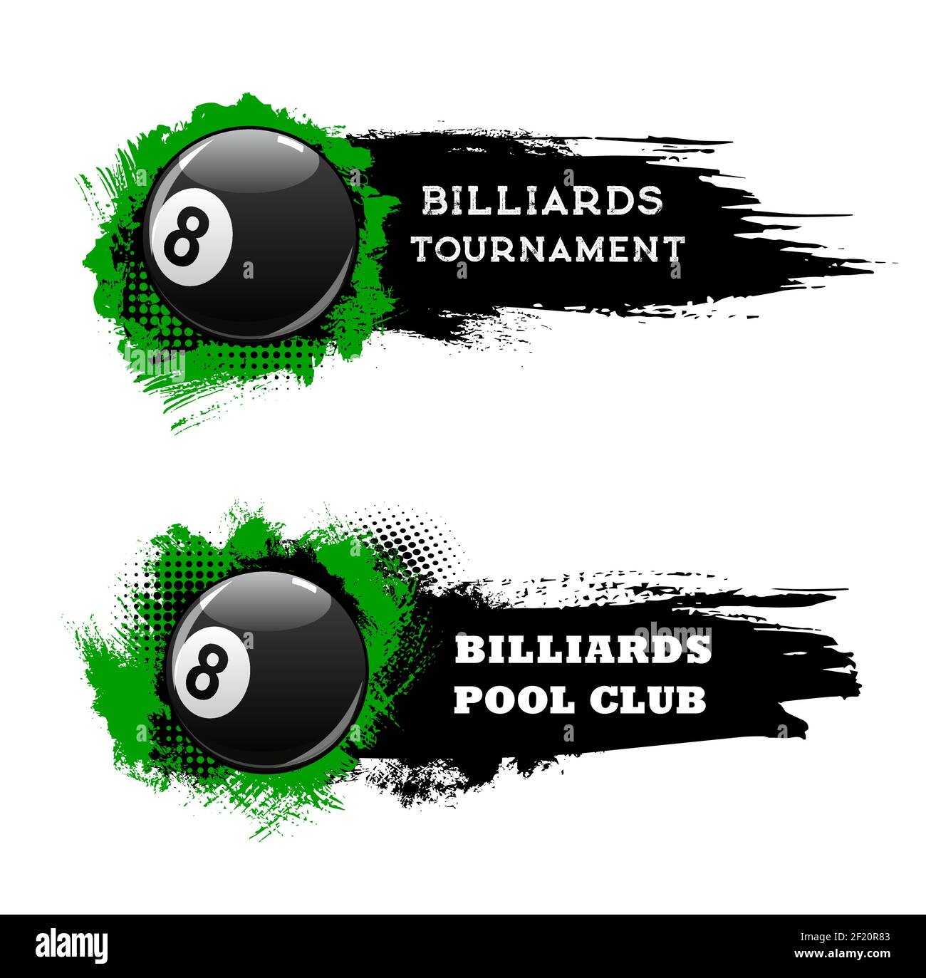 Billiards tournament banners, pool and snooker club championship, vector.  Billiards sport and poolroom royal club competition, 8 ball or eight ball  ga Stock Vector Image & Art - Alamy