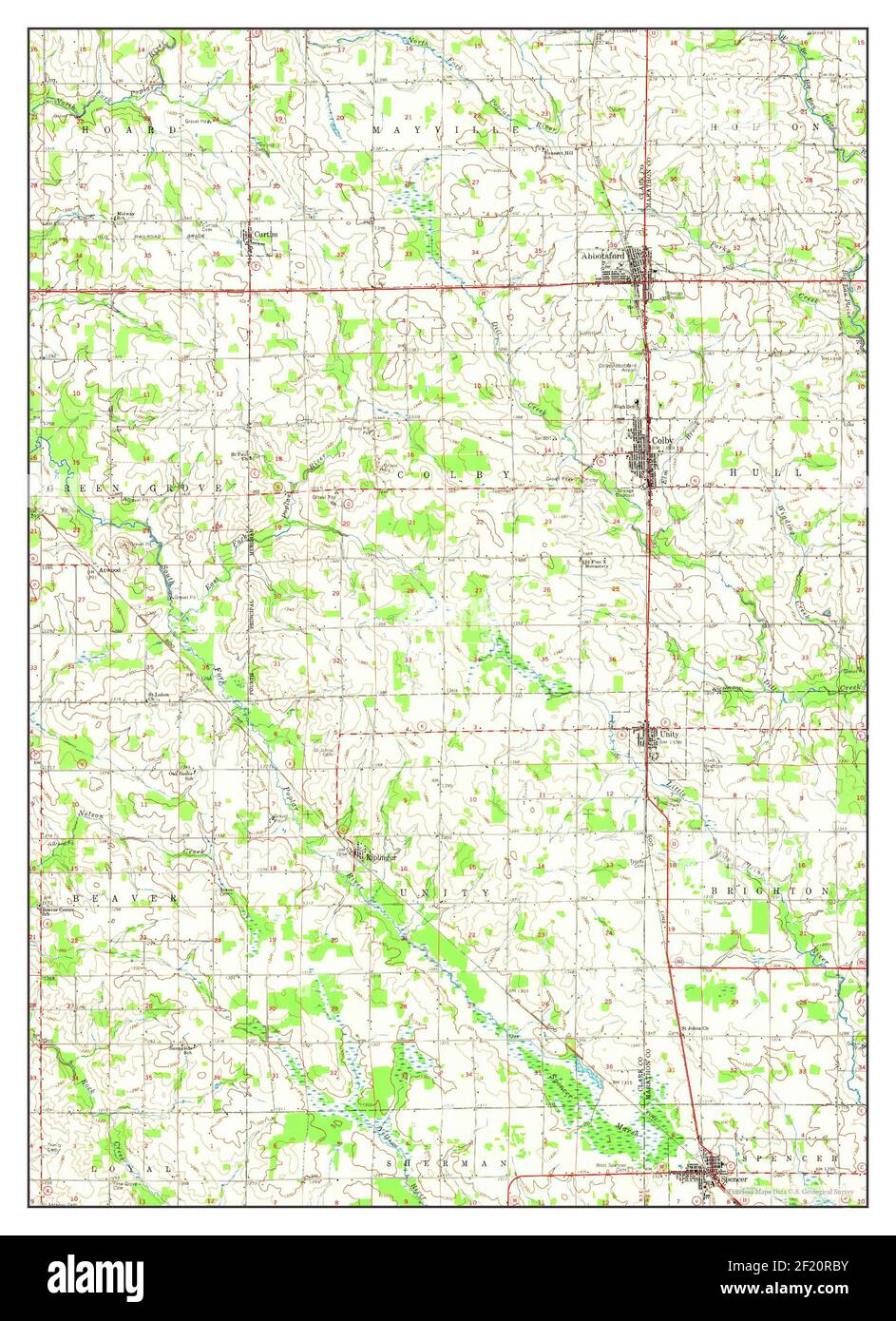 Abbotsford, Wisconsin, map 1963, 162500, United States of America by