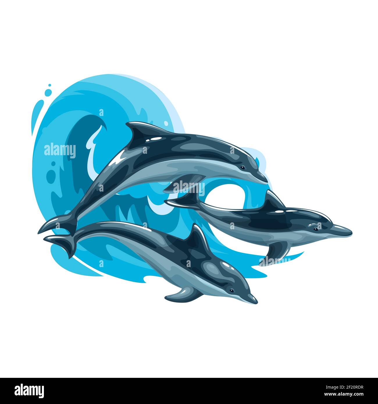 Dolphin Swims On Water Sticker Vector Clipart, Sticker Design With Cartoon Miami  Dolphins Isolated, Sticker PNG and Vector with Transparent Background for  Free Download