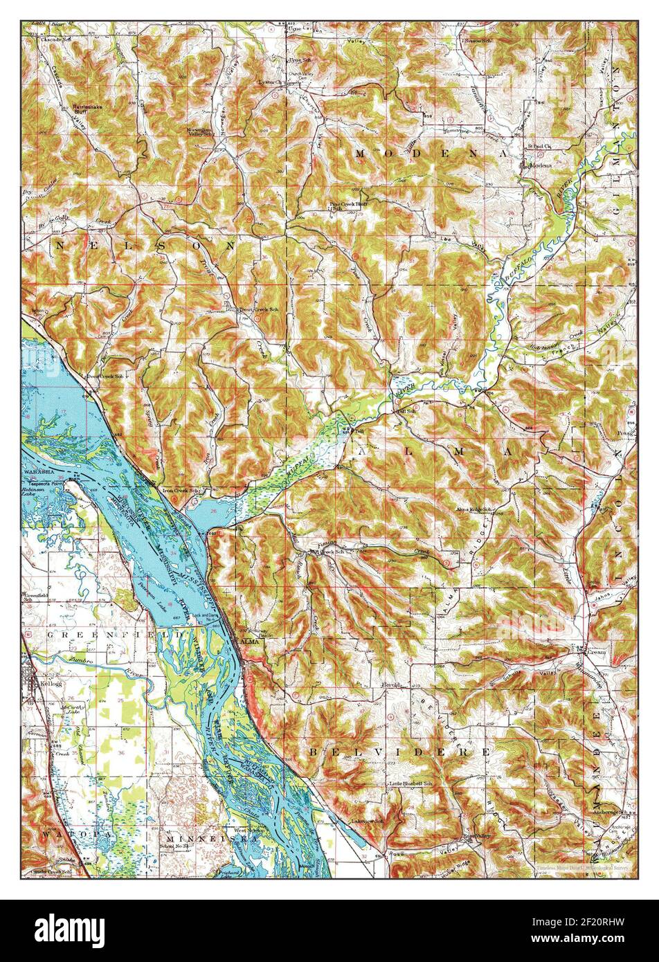 Alma, Wisconsin, map 1950, 162500, United States of America by