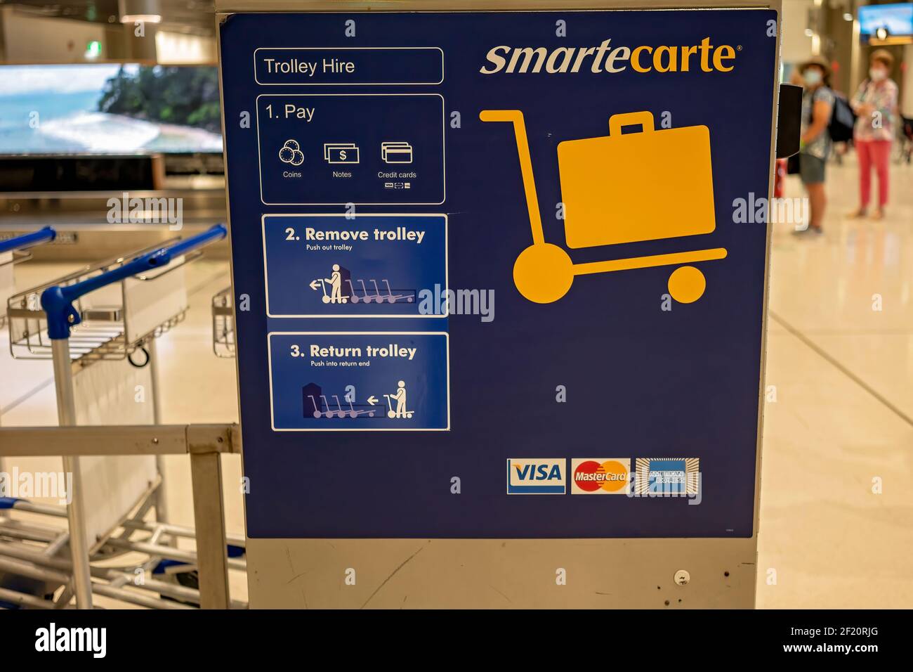 Brisbane Airport, Queensland, Australia March 2021 Trolley hire