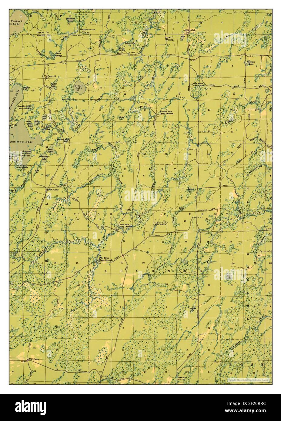 Alvin, Wisconsin, map 1946, 148000, United States of America by Timeless Maps, data U.S