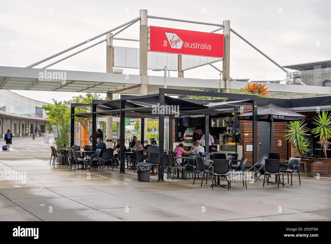 Brisbane Airport, Queensland, Australia March 2021 Coffee shop at