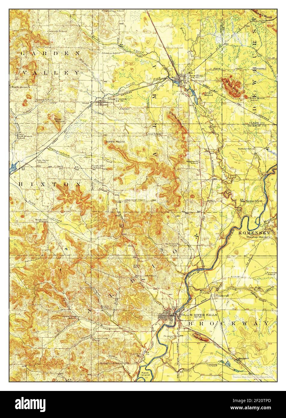 Black River Falls, Wisconsin, map 1926, 162500, United States of America by Timeless Maps, data