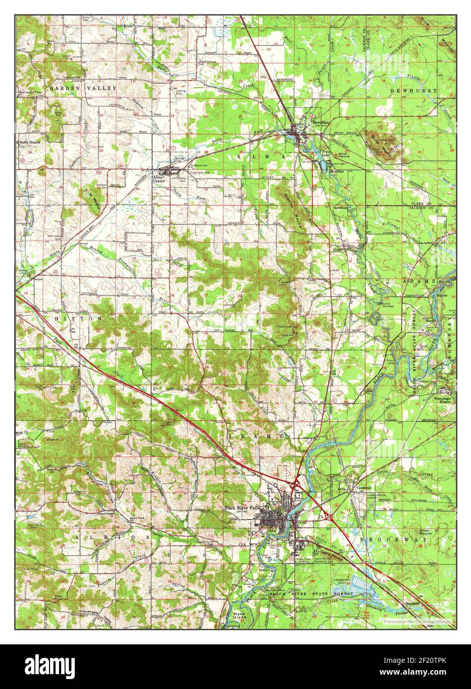 Map of river falls wisconsin Cut Out Stock Images &amp; Pictures - Alamy