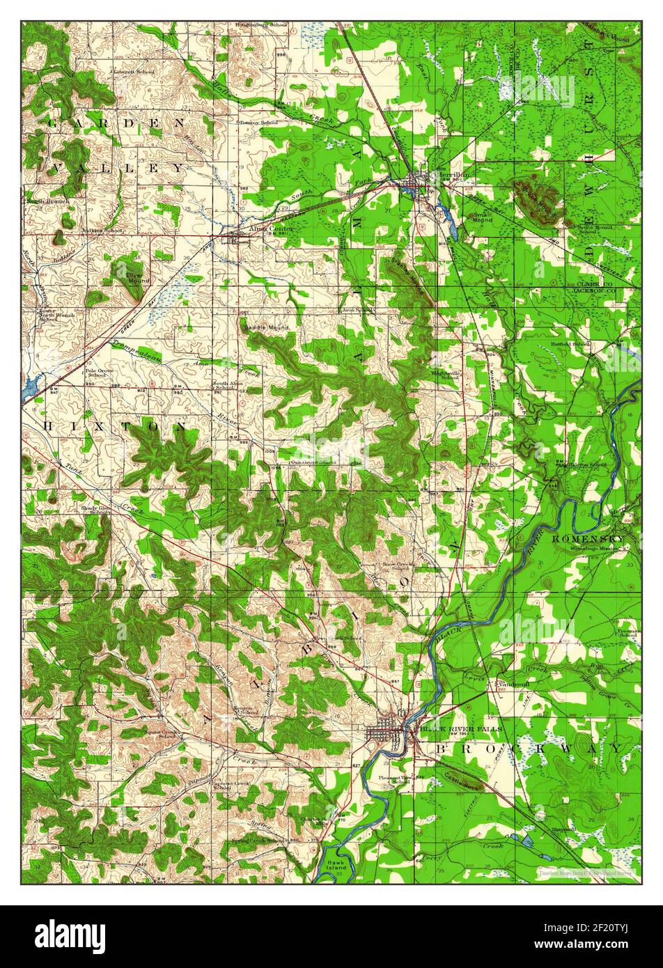 Black River Falls, Wisconsin, map 1924, 162500, United States of America by Timeless Maps, data