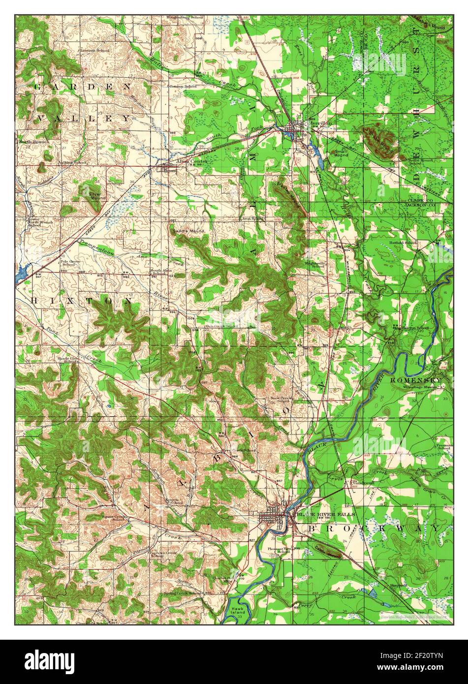 Map of river falls wisconsin Cut Out Stock Images &amp; Pictures - Alamy