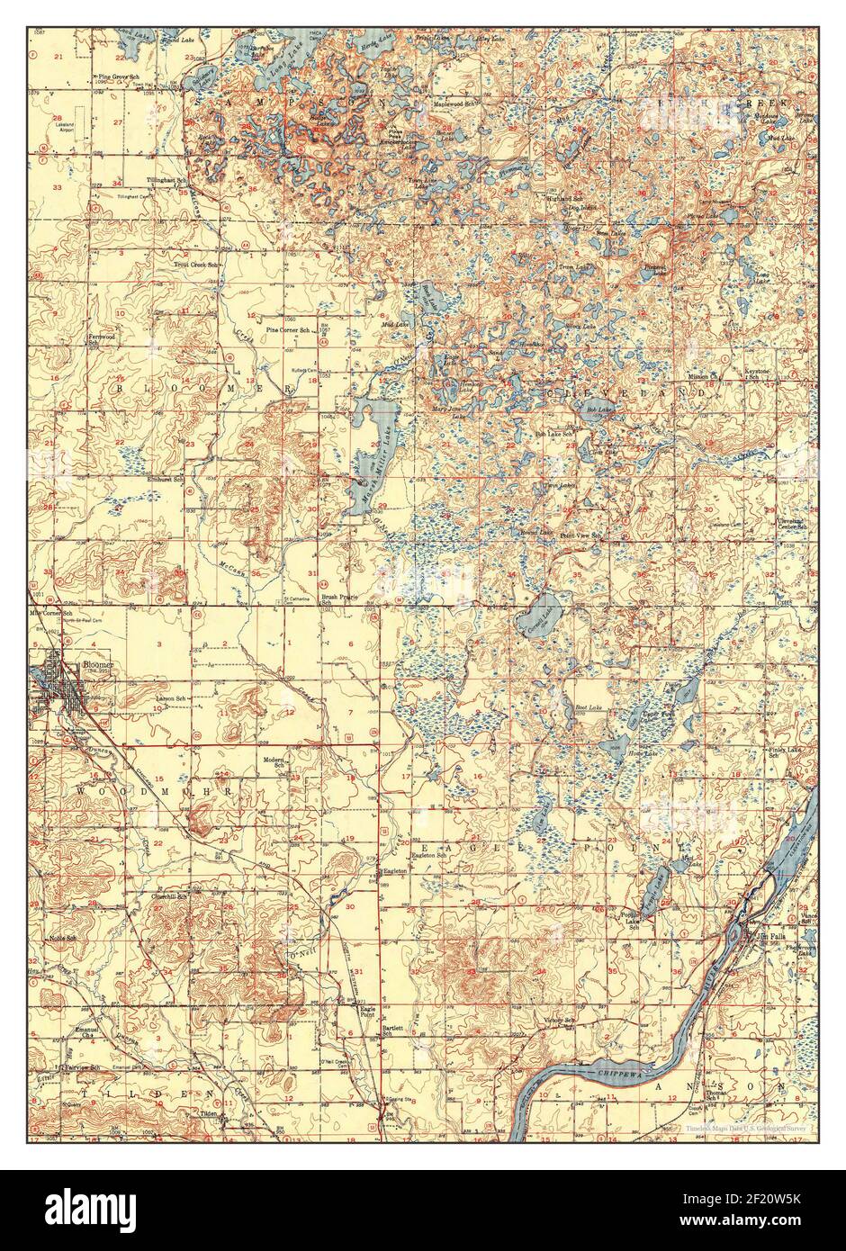 Bloomer, Wisconsin, map 1951, 162500, United States of America by