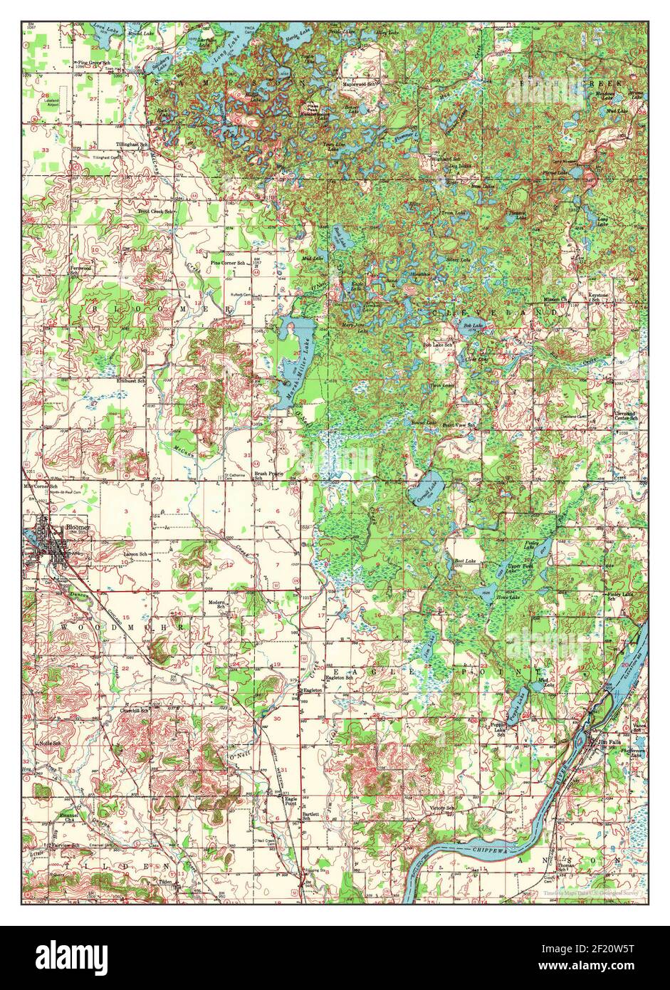 Map of bloomer wisconsin hires stock photography and images Alamy
