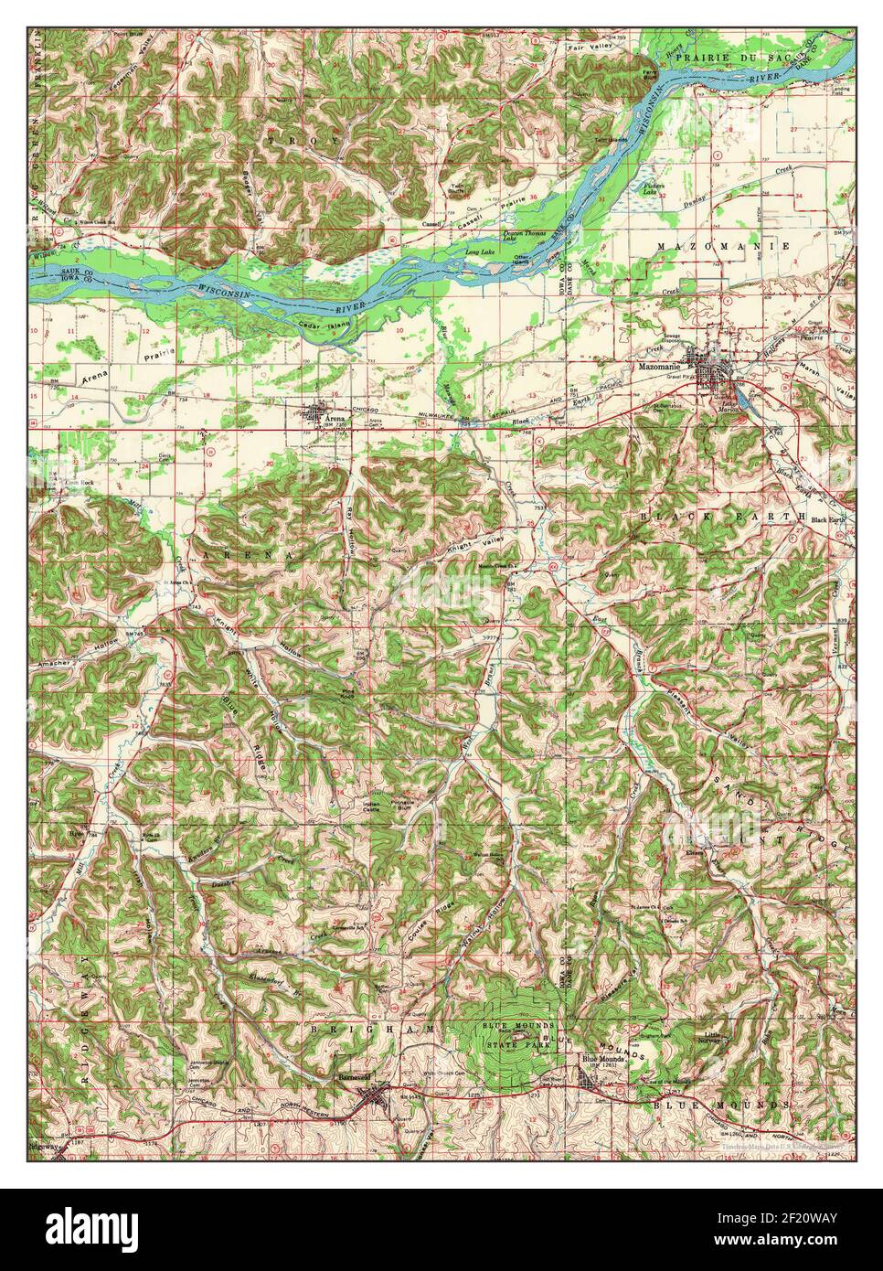 Blue Mounds, Wisconsin, map 1962, 162500, United States of America by