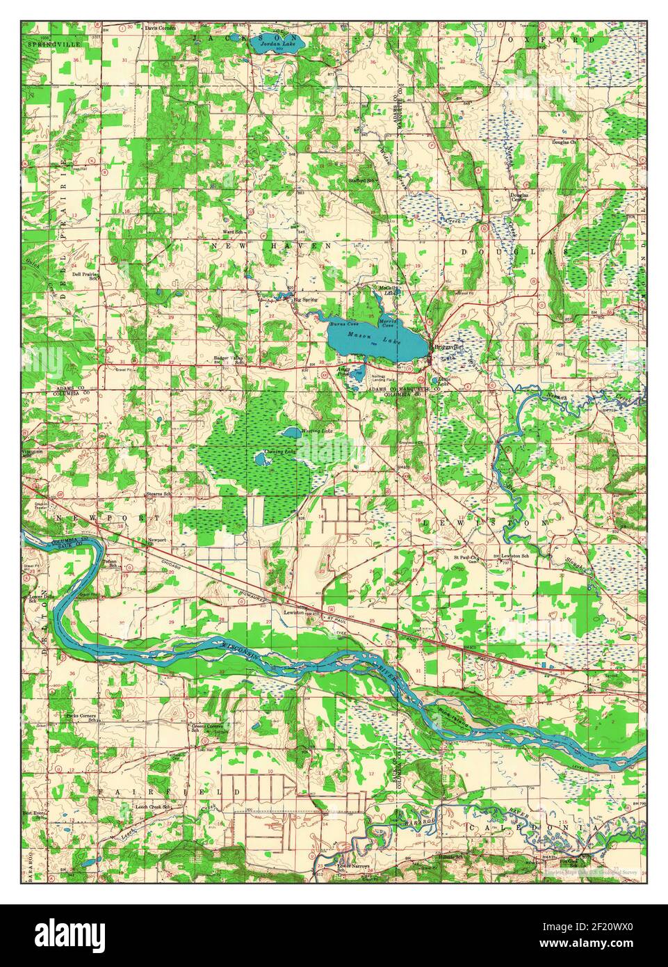 Briggsville, Wisconsin, map 1958, 162500, United States of America by