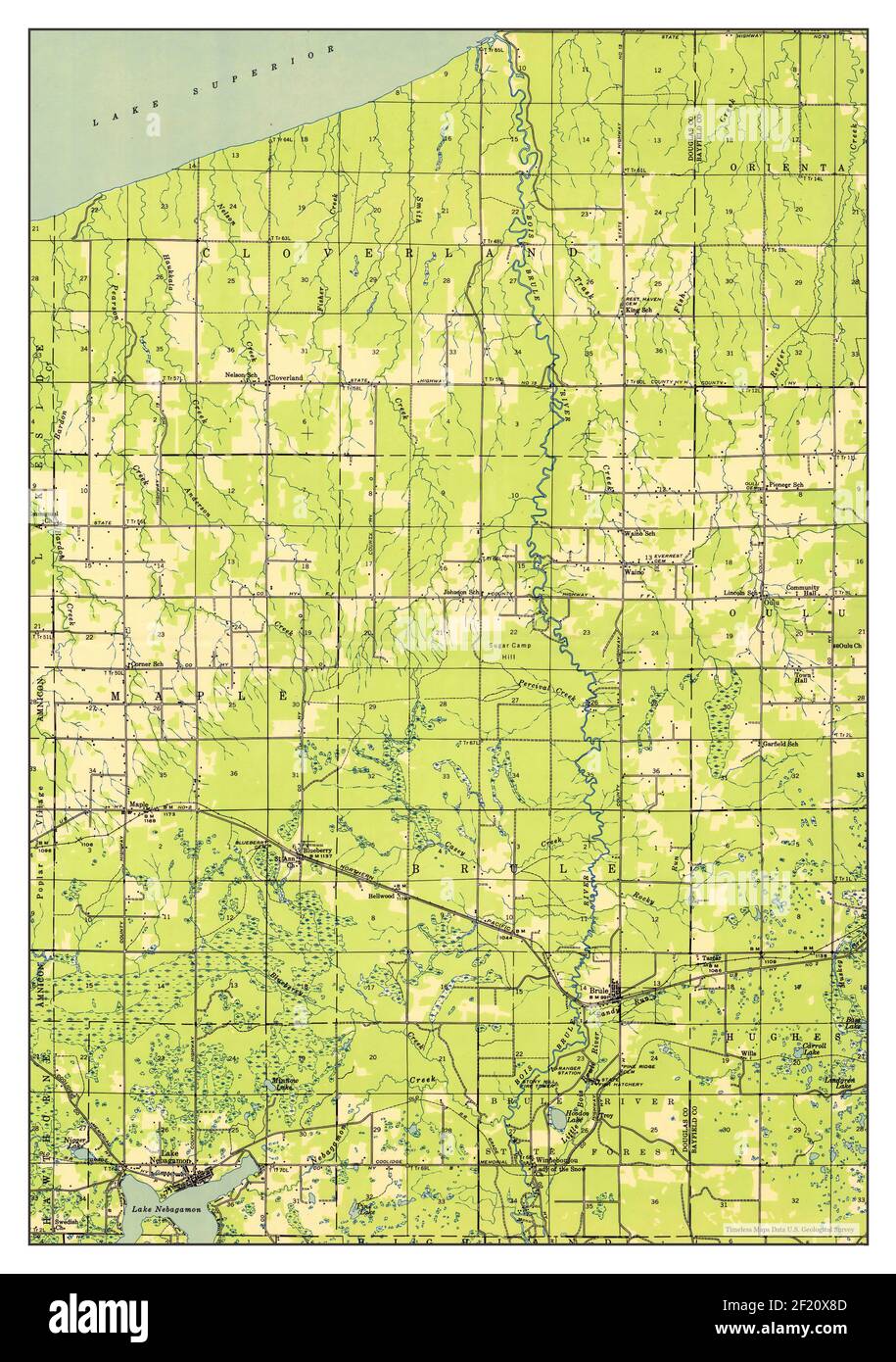 Brule, Wisconsin, map 1947, 148000, United States of America by