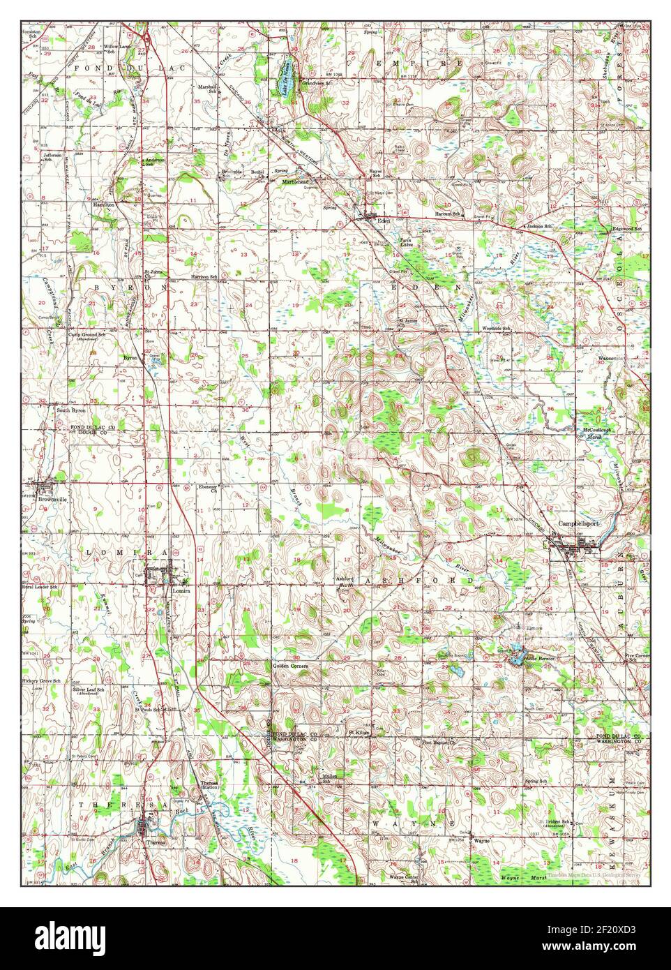 Campbellsport, Wisconsin, map 1955, 162500, United States of America