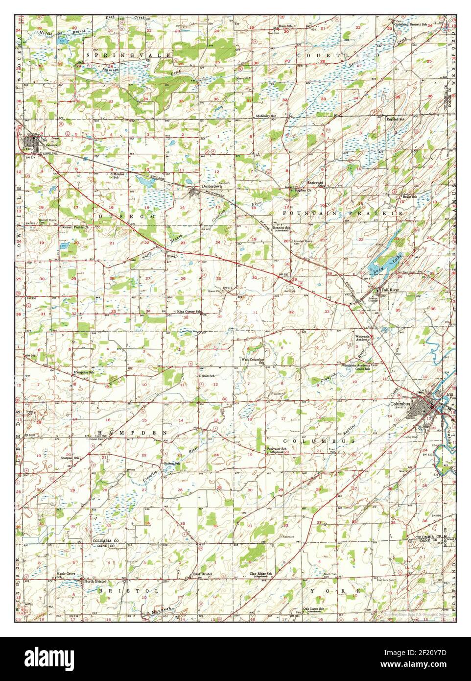 Columbus, Wisconsin, map 1955, 162500, United States of America by