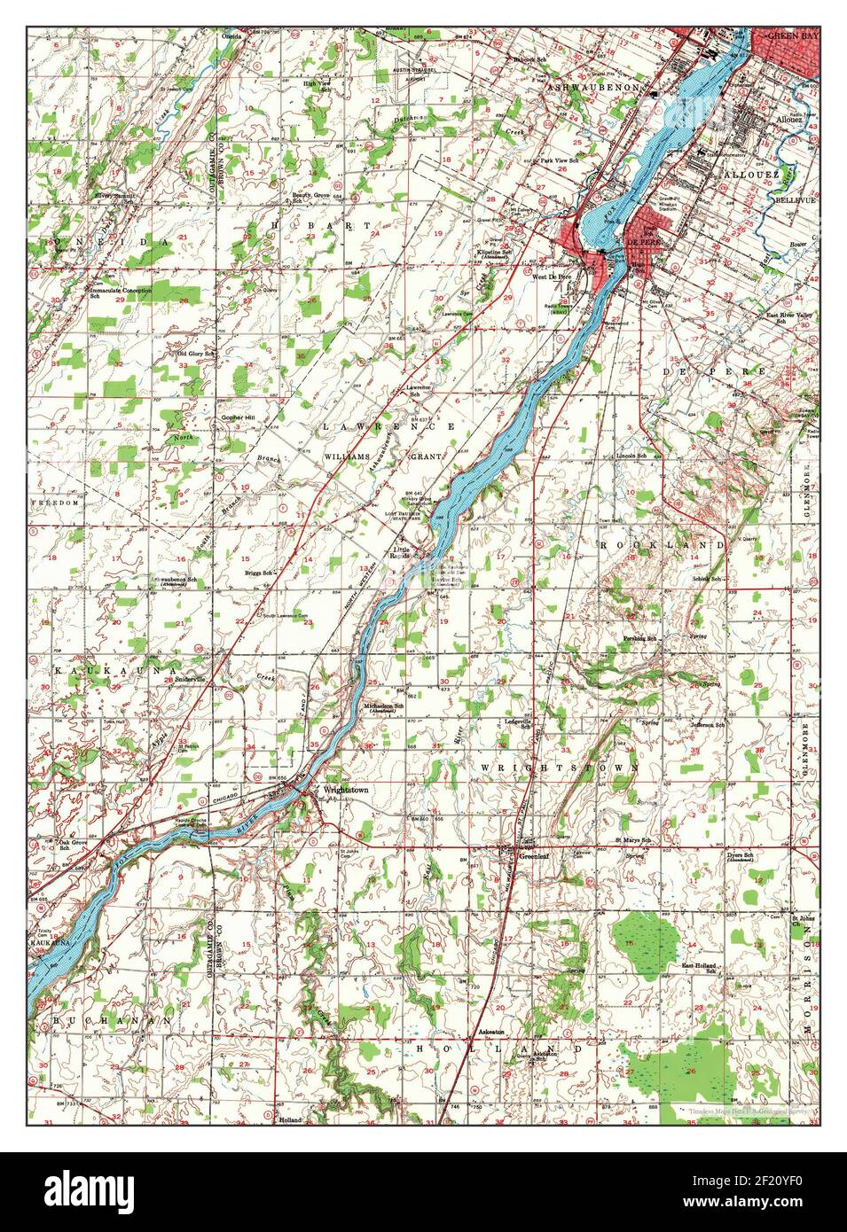De Pere Wi Map De Pere, Wisconsin, Map 1954, 1:62500, United States Of America By Timeless  Maps, Data U.s. Geological Survey Stock Photo - Alamy