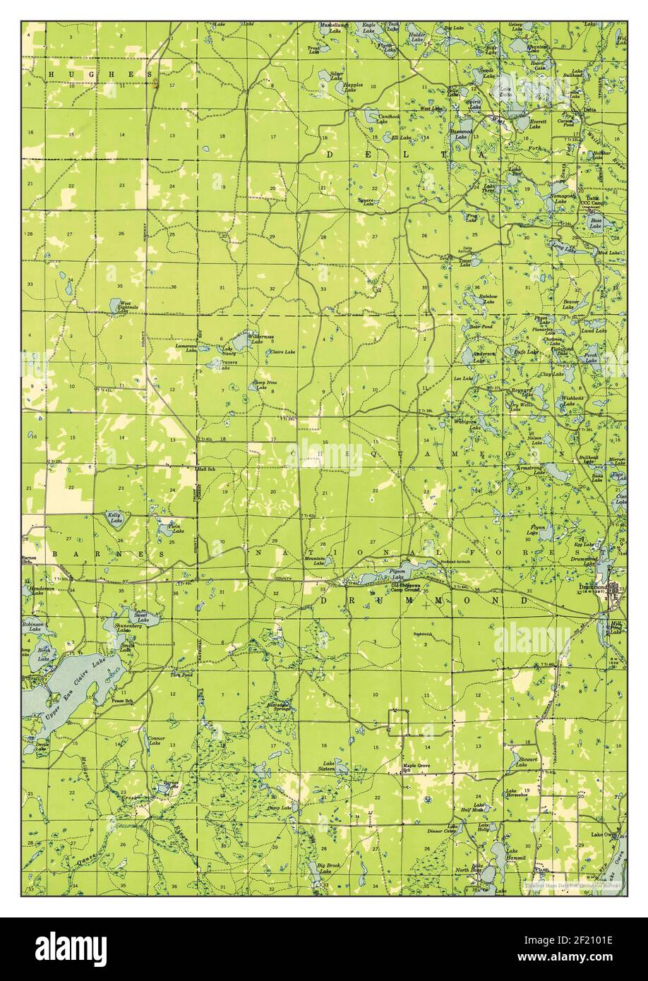 Drummond, Wisconsin, map 1947, 148000, United States of America by