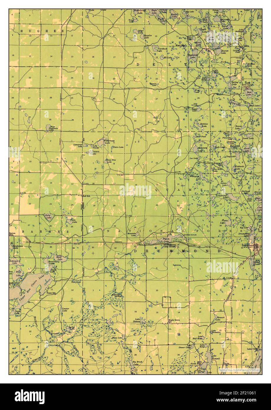 Drummond, Wisconsin, map 1947, 148000, United States of America by